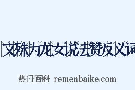 文殊为龙女说法赞反义词是什么意思的图片
